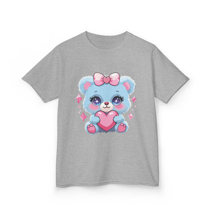 Blue Teddy Heart Kids T-Shirt