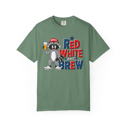 Red White and Brew Raccoon Tee