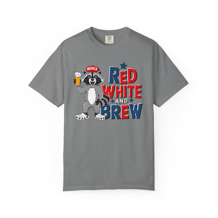Red White and Brew Raccoon Tee