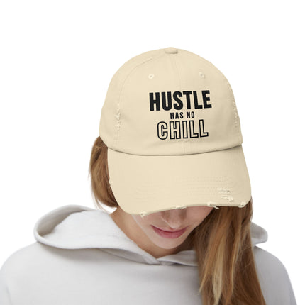 Hustle Has No Chill – Unisex Distressed Cap