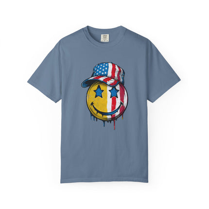 Smiley Patriot Drip Tee