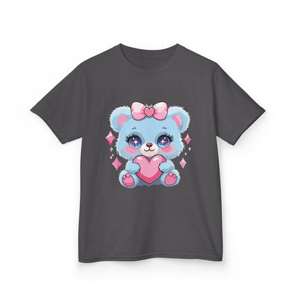 Blue Teddy Heart Kids T-Shirt