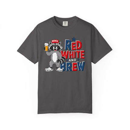 Red White and Brew Raccoon Tee