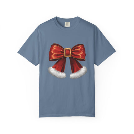 Santa Bow Velvet Tee