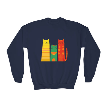 Colorful Cat Trio Youth Sweatshirt