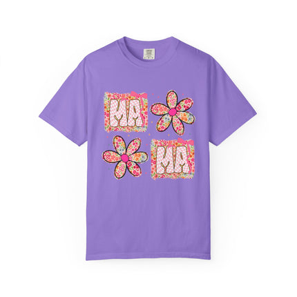 Checkered Floral Mama Tee