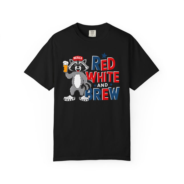 Red White and Brew Raccoon Tee