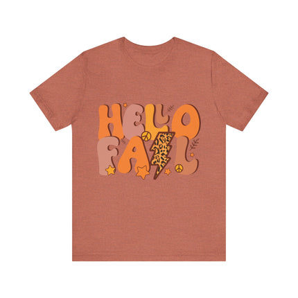 Hello Fall Leopard Bolt Tee