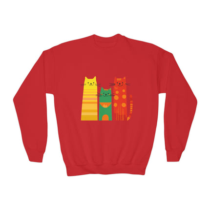 Colorful Cat Trio Youth Sweatshirt