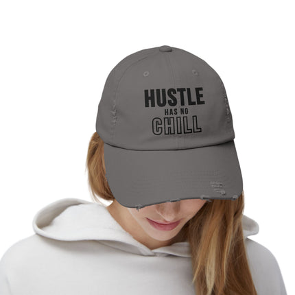 Hustle Has No Chill – Unisex Distressed Cap