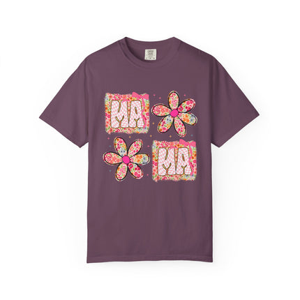Checkered Floral Mama Tee