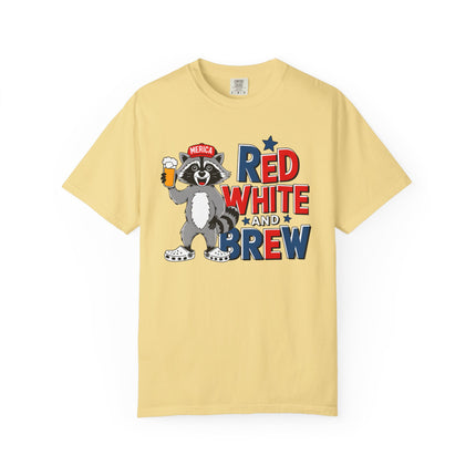 Red White and Brew Raccoon Tee