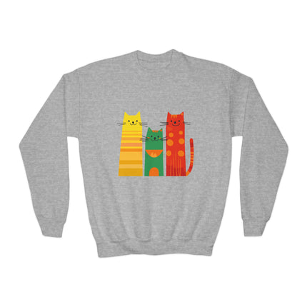 Colorful Cat Trio Youth Sweatshirt