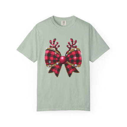 Reindeer Plaid Bow Tee