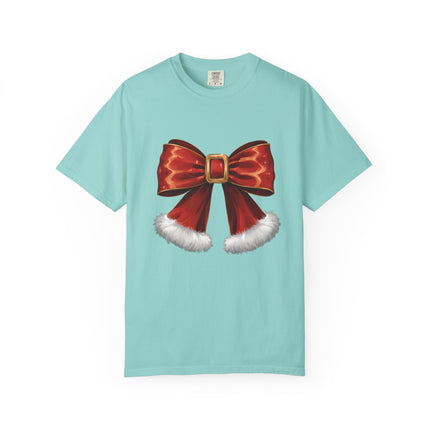 Santa Bow Velvet Tee