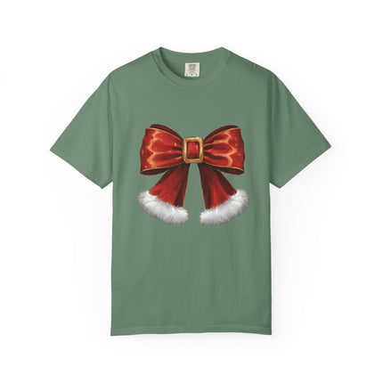 Santa Bow Velvet Tee