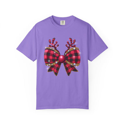 Reindeer Plaid Bow Tee