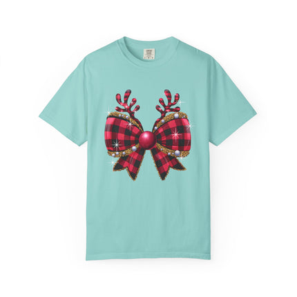 Reindeer Plaid Bow Tee