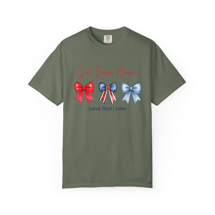 God Bless America Bow Tee