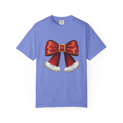 Santa Bow Velvet Tee