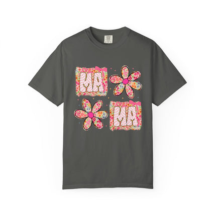Checkered Floral Mama Tee