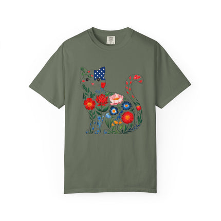 Floral Americana Cat Tee
