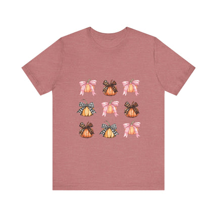 Pumpkin Bow Grid Tee
