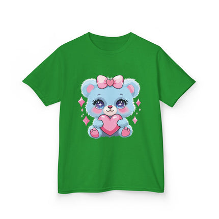 Blue Teddy Heart Kids T-Shirt