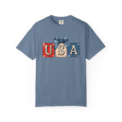 USA Gift Box Bow Tee