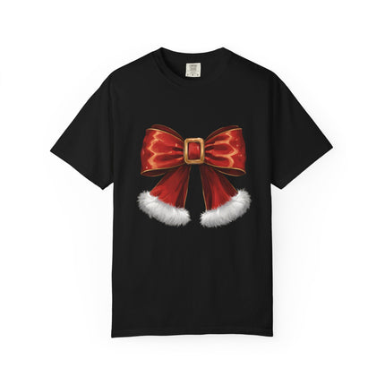 Santa Bow Velvet Tee