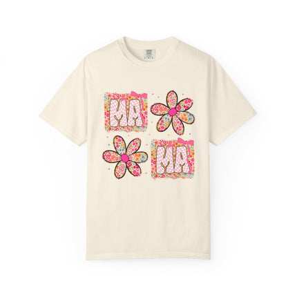 Checkered Floral Mama Tee