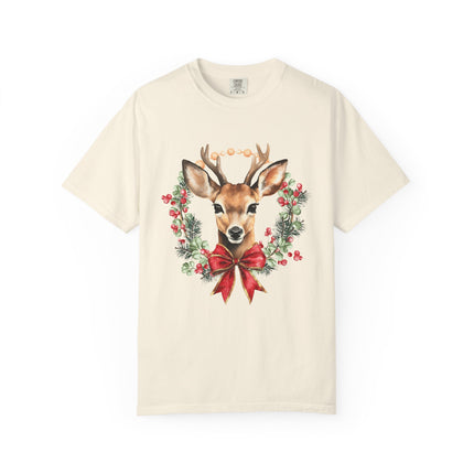 Rustic Reindeer Wreath Tee