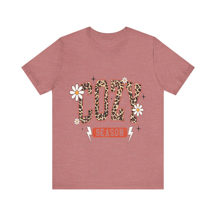 Cozy Season Leopard Letter Tee