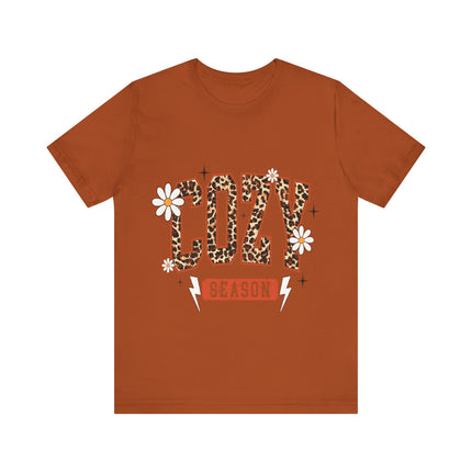 Cozy Season Leopard Letter Tee