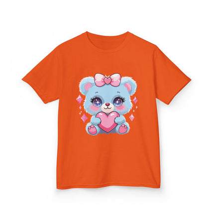 Blue Teddy Heart Kids T-Shirt