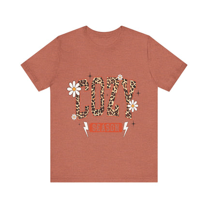 Cozy Season Leopard Letter Tee