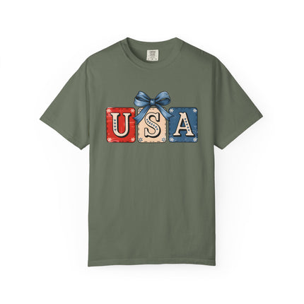 USA Gift Box Bow Tee