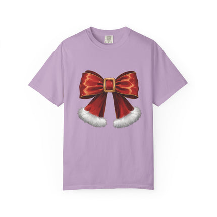 Santa Bow Velvet Tee