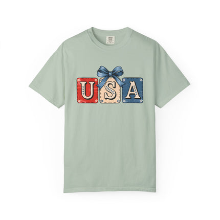 USA Gift Box Bow Tee