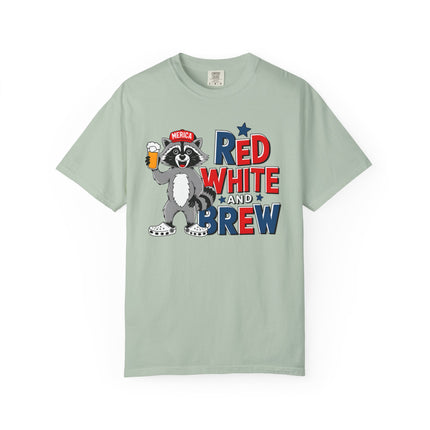 Red White and Brew Raccoon Tee