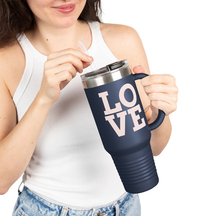 Minimalist LOVE Insulated Travel Mug – 40oz