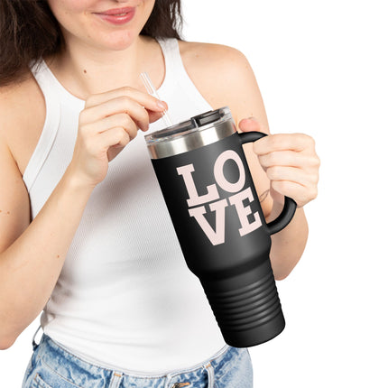 Minimalist LOVE Insulated Travel Mug – 40oz