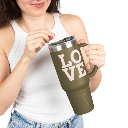 Minimalist LOVE Insulated Travel Mug – 40oz