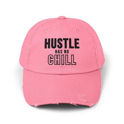 Hustle Has No Chill – Unisex Distressed Cap