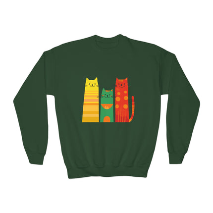 Colorful Cat Trio Youth Sweatshirt