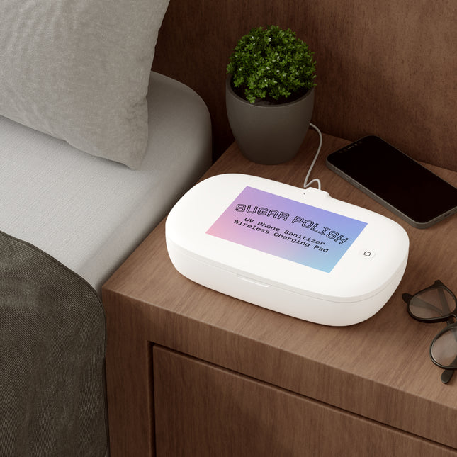 UV Phone Sanitizer & Wireless Charging Pad – Sleek Device for Hygiene & Convenience