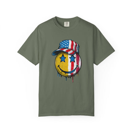 Smiley Patriot Drip Tee