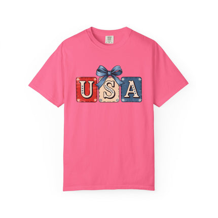 USA Gift Box Bow Tee