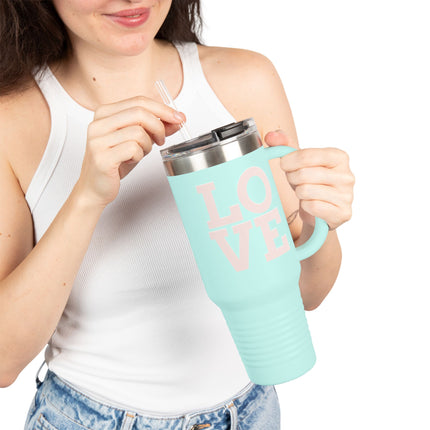 Minimalist LOVE Insulated Travel Mug – 40oz