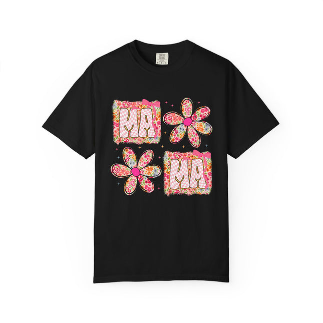 Checkered Floral Mama Tee